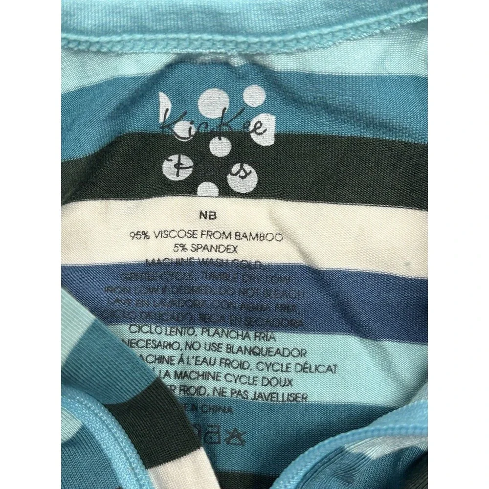 KicKee Pants Bamboo Footie Sleeper NWT Newborn Blue Stripe Zip Pajamas